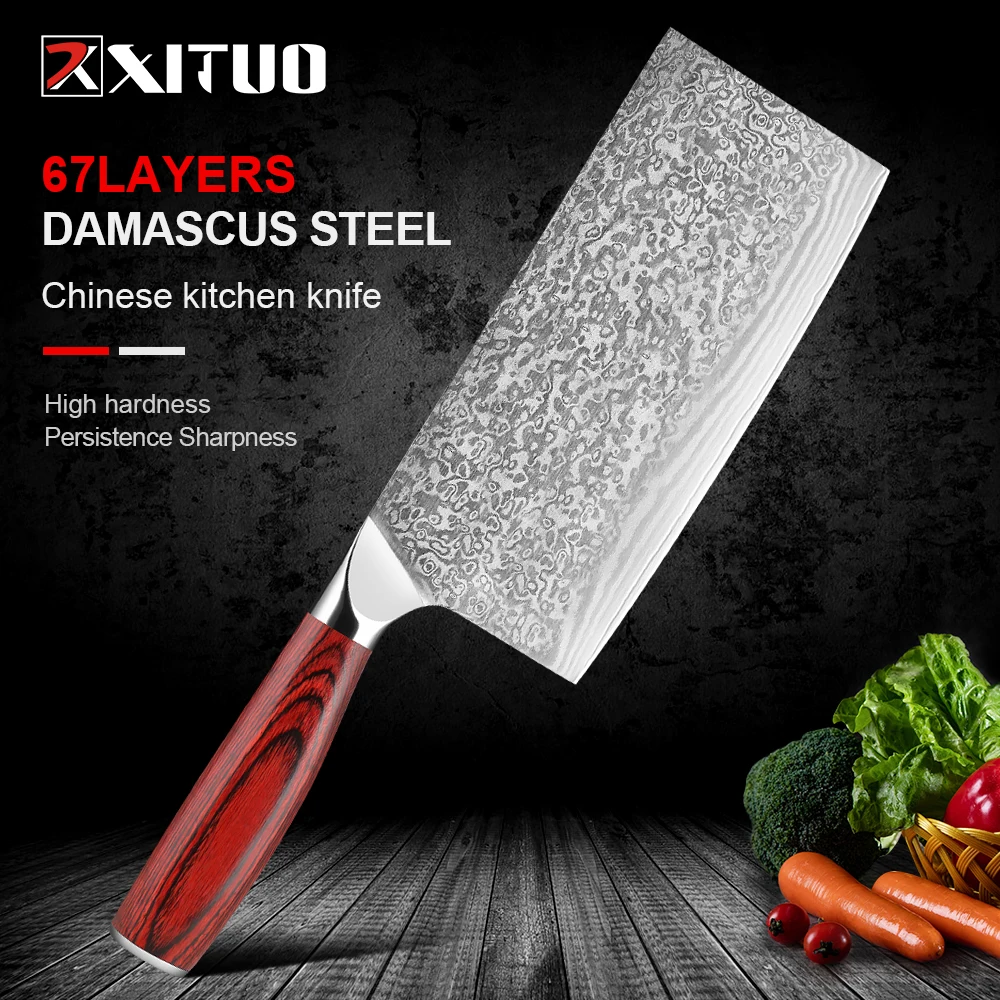 Xituo Vegetable Meat Cleaver Knife 7inch Professional Chinese Butcher