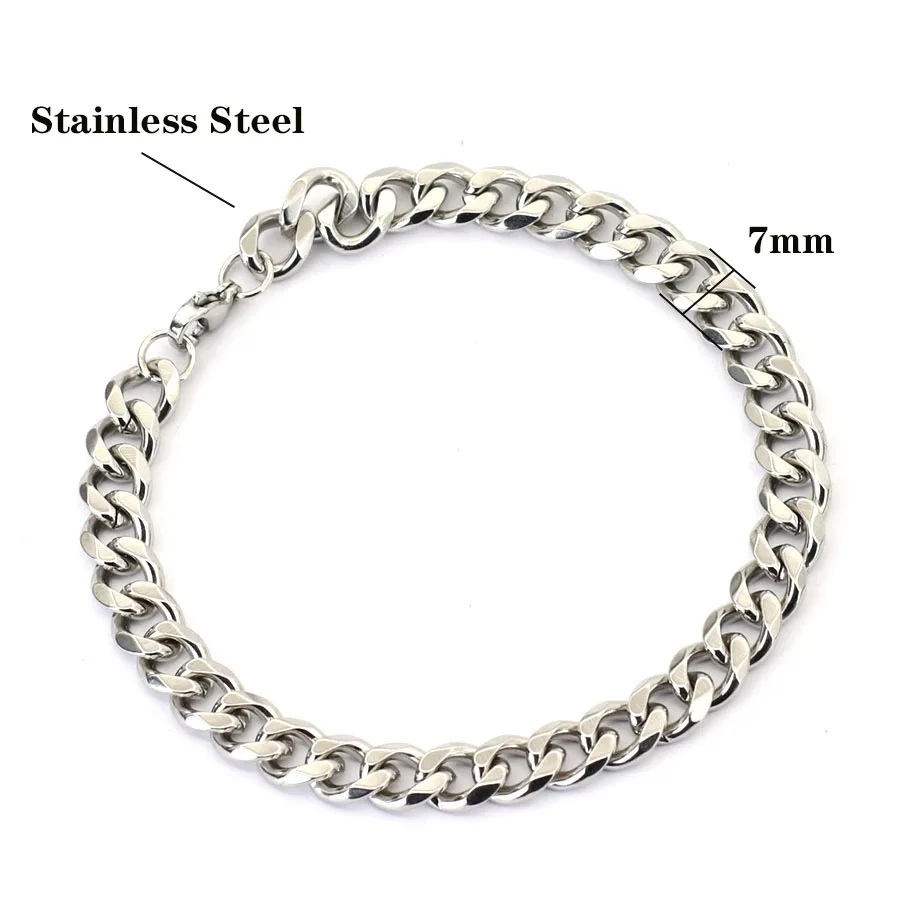 Stainless Steel Cuban Chain Bracelet for Men