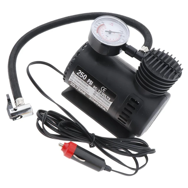 Portable 300PSI 12V Auto Car Mini Air Pump Auto Compressor Electric Tire  Inflator Pump Bicycle Tyre Inflation Tips Rubber Hose - AliExpress