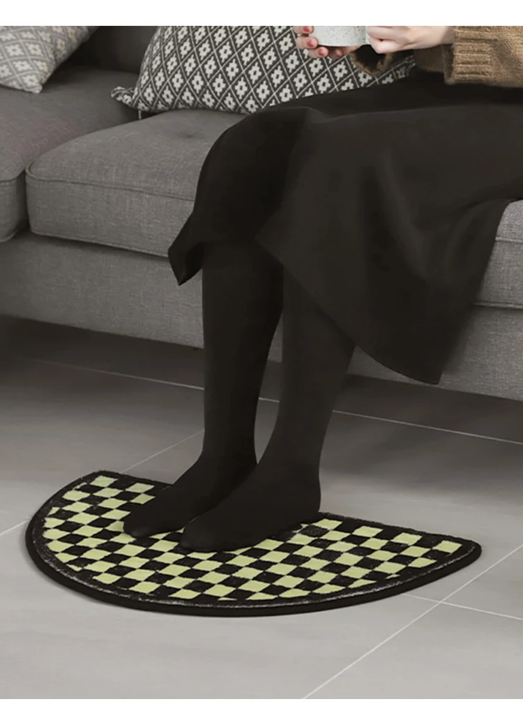 VIKAMA Summer Checkerboard Badezimmer saugfähige rutschfeste Bodenmatte, Badezimmermatte, Fußmatte, Schlafzimmerteppich, Heimdekoration – Detail 8