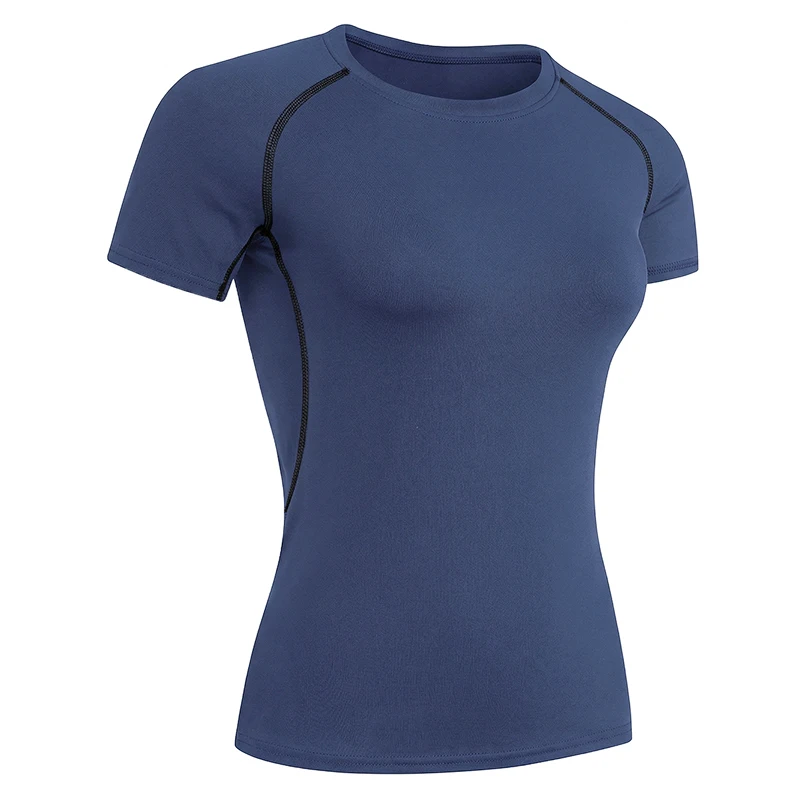 Women's Athletic Short Sleeve Compression Shirt - Quick Dry Stretchy Yoga & Workout Top