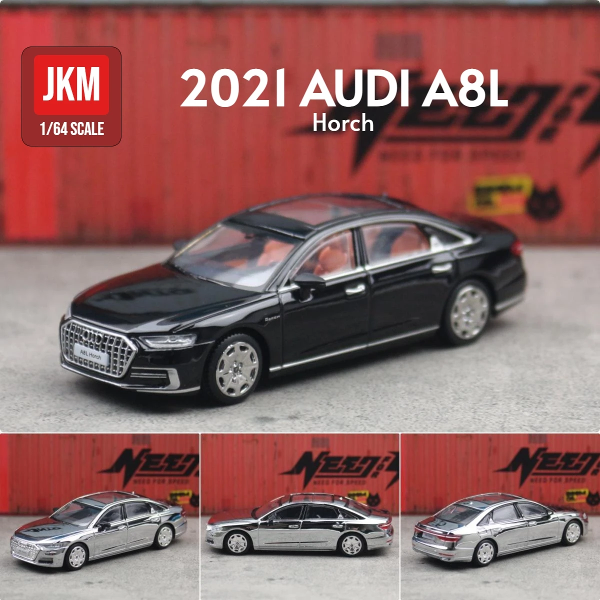 Jkm 1/64 audi a8 a7 modelo em miniatura 1:64 carro de brinquedo