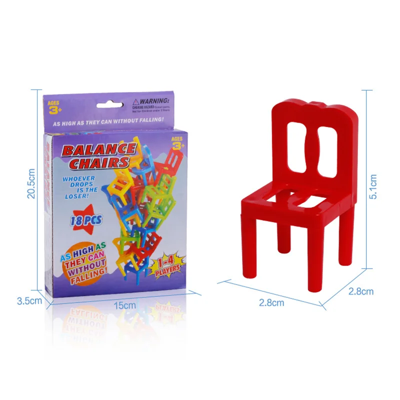 18/24pcs Chairs Stacked Building Blocks Stacked Chairs Parent-Child Gatherings Stress Relieving party board game for kids gifts 5