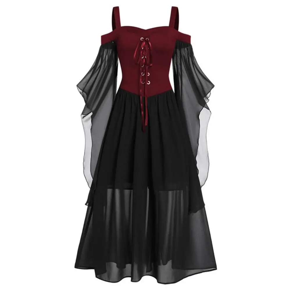 Robe Médiévale Femme Grande Taille - Style Gothique, Dentelle - Costume Halloween, Cosplay, Fête Renaissance