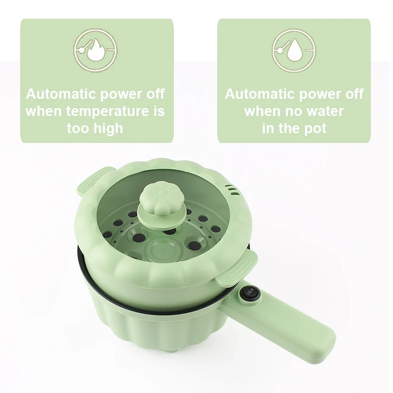 Multifunction Electric Skillet MIni Hotpot Noodles Rice Cooker Pancake Eggs Frying Pan Food Steamer Soup Stew Cooking Pot Heater 3
