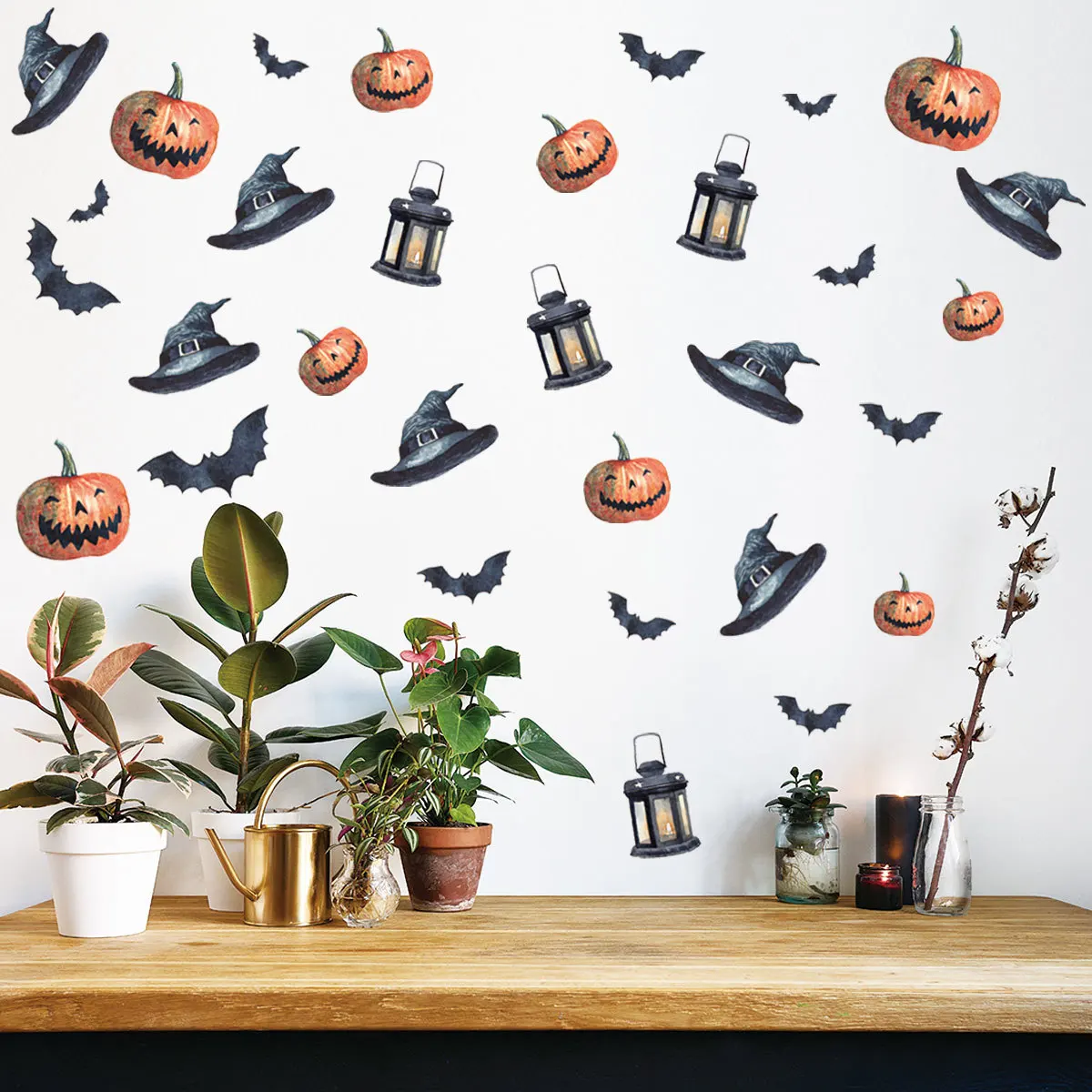 

Halloween Pumpkin Wallpaper, Witch Hat, Creative Home Decoration, Wall Decal