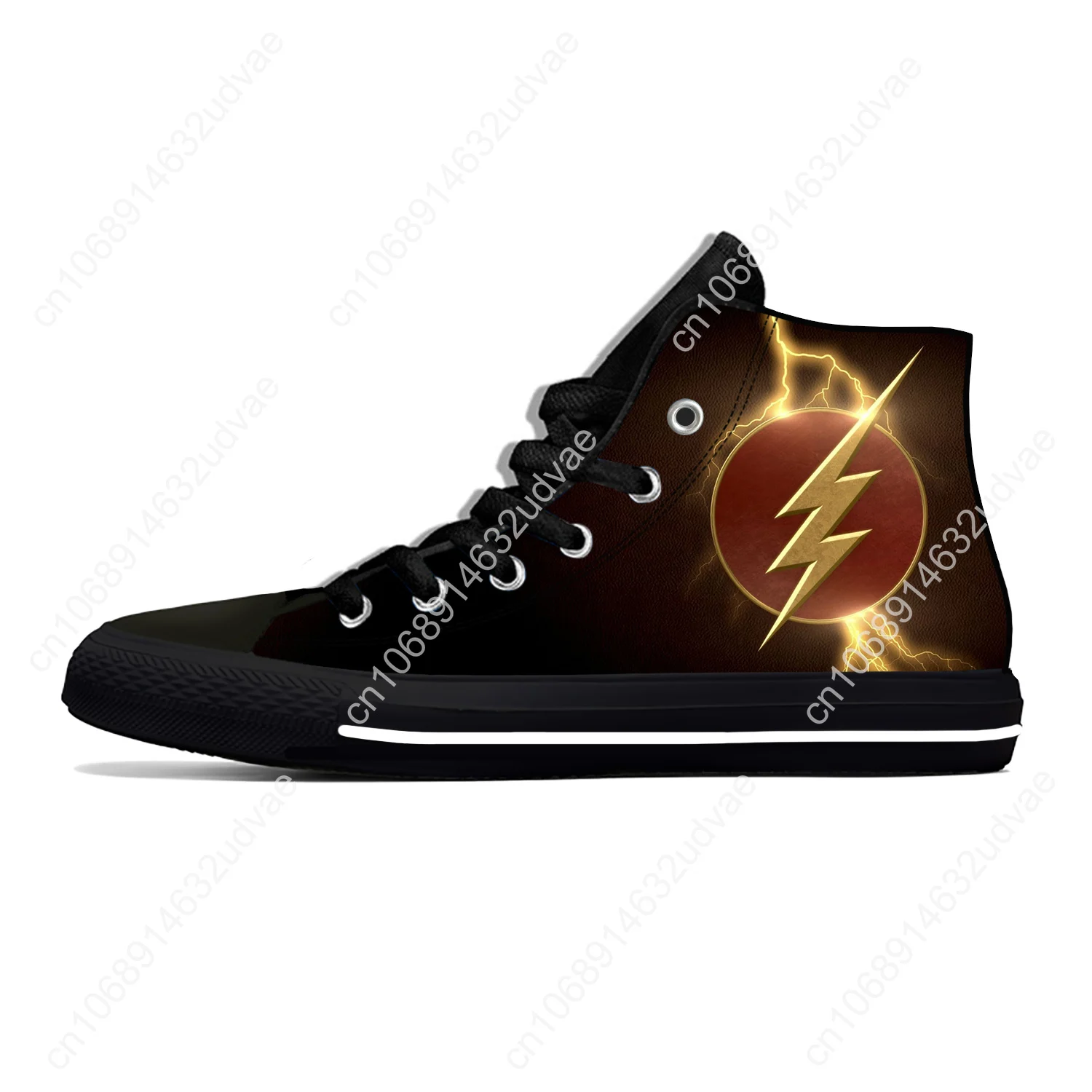 Anime Cartoon Flash Symbol Logo Superhero Funny Casual Cloth Shoes High Top Lightweight Breathable 3D Print Men Women Sneakers 6