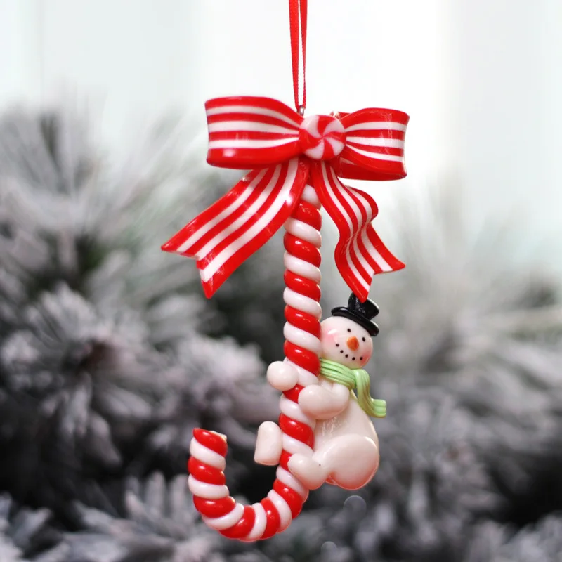 thumbnail image 1 of Christmas Tree Decoration Ornament Simulated Soft Clay Lollipop Red White Candy Cane Xmas Tree Pendants Xmas 2025 Decor For Home, 1 of 5