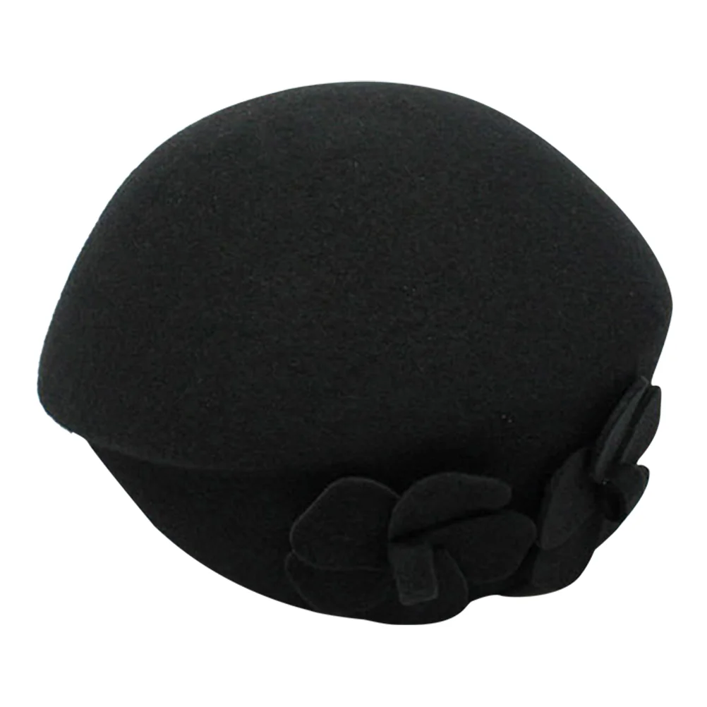 

1pc Delicate Woolen Flower Beret Flower Beret Warm Woolen Flower