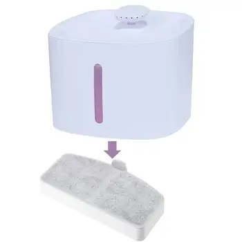 ไส้กรองน้ำสำหรับแมวน้ำพุ10แพ็คไส้กรองน้ำพุถ่านกัมมันต์สำหรับสัตว์เลี้ยงไส้กรองการไหลเวียนของน้ำทรงสี่เหลี่ยมผืนผ้า 2