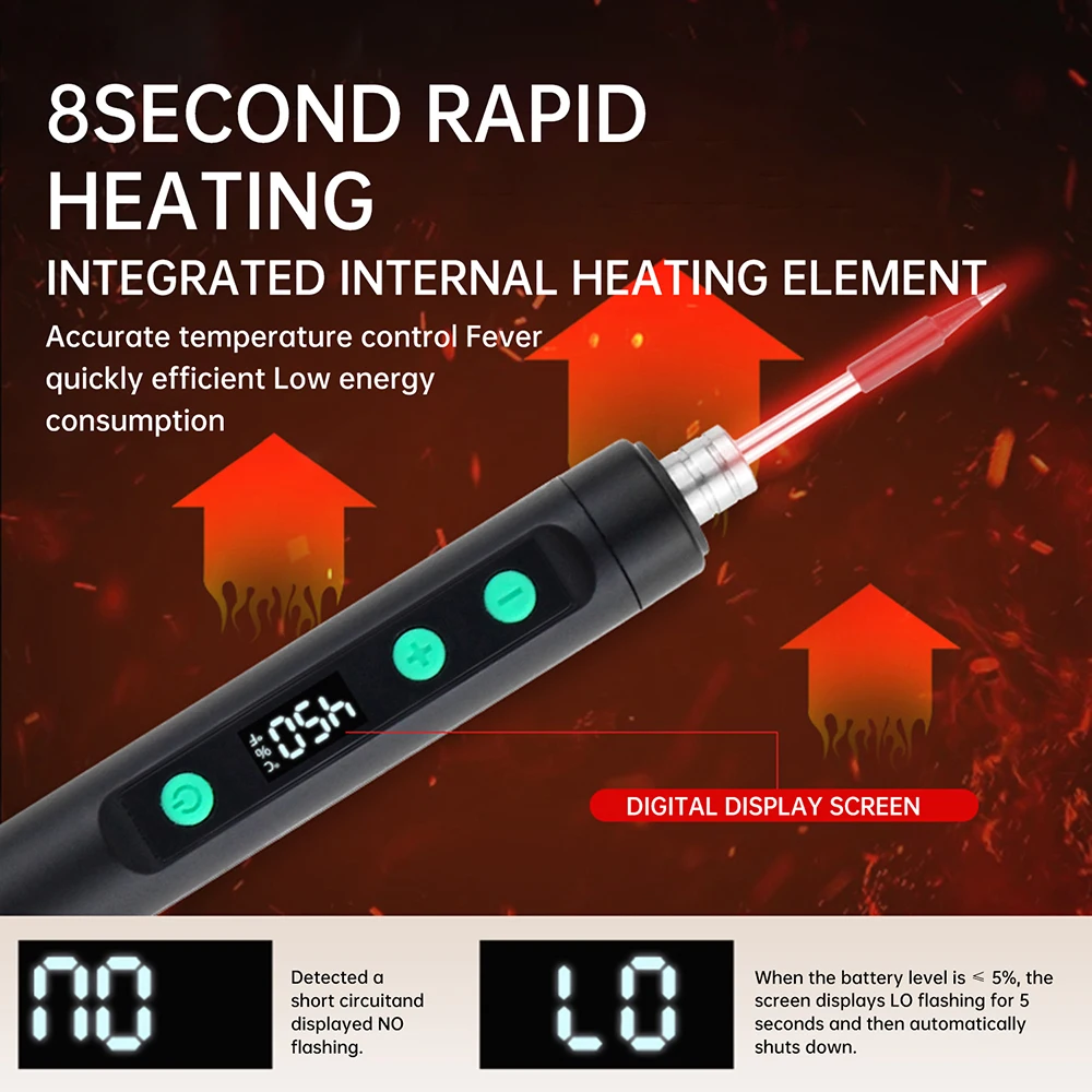 15W USB Soldering Iron Wireless Electric Soldering Iron Type-C Interface Fast Charging Solder Iron Portable Repair Welding Tool