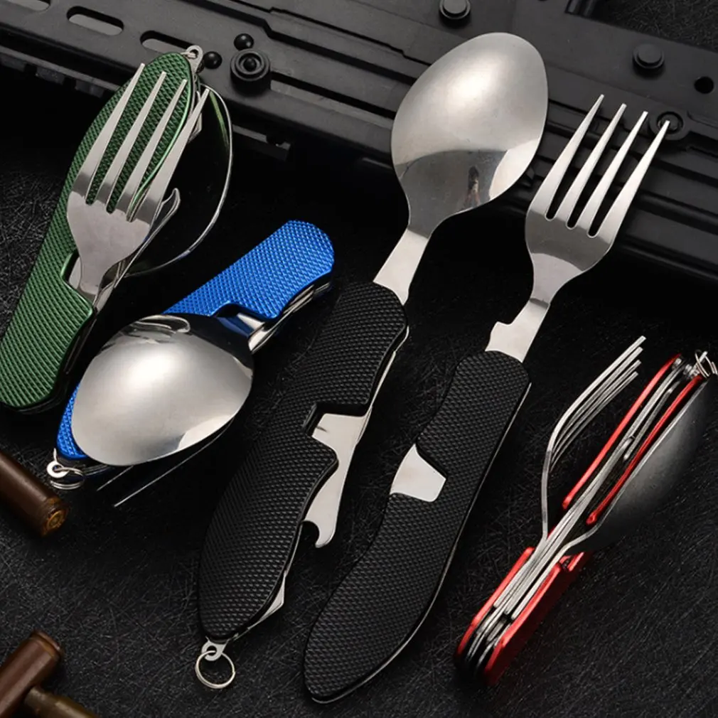 Travel Cutlery Set with Case Portable Silverware Utensils Set,4-pieces  Stainless Steel Reusable Flatware Set for Camping Picnic Hiking Office