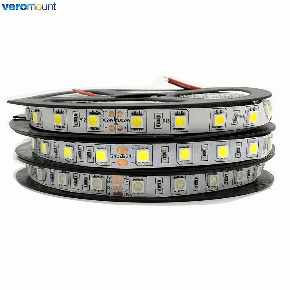 5m DC5V 12V 24V SMD 5050 LED Strip Light TV Backlight IP20 IP65 Waterproof  Cool Warm White 4000K RGB Tape Ribbon for Decoration 5