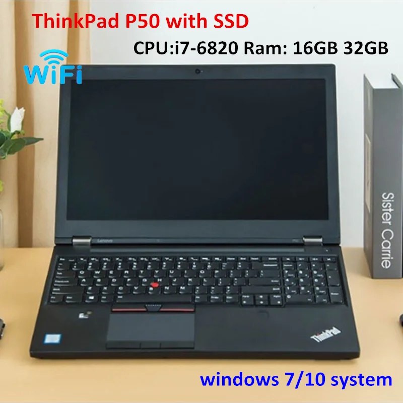 

2023 Hot ! Used laptop ThinkPad P50 i7 6820 16g/32g Ram with WIFI Bluetooth Diagnostic Computer can Work for Alldata Star C4 C5