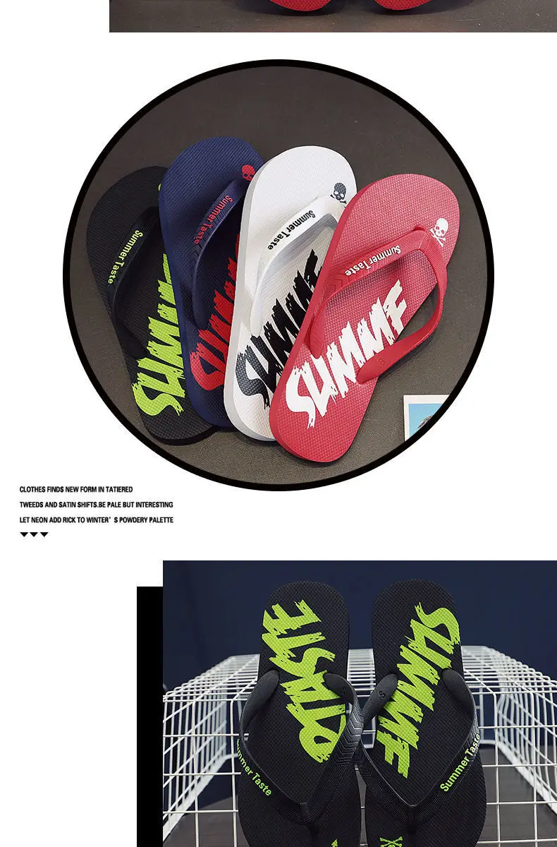 Men's Summer Lightning Thong Sandals Edgy Non-Slip Soft Sole Beach/Street Trendy Student Durable Outdoor Casual Flip-Flops Shoes