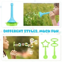 Big Bubble Wands Set 8 Hole Bubble Blower Set Creative Trumpet Shaped Bubble Maker with Tray Summer Party Favors Outdoor Toys 2