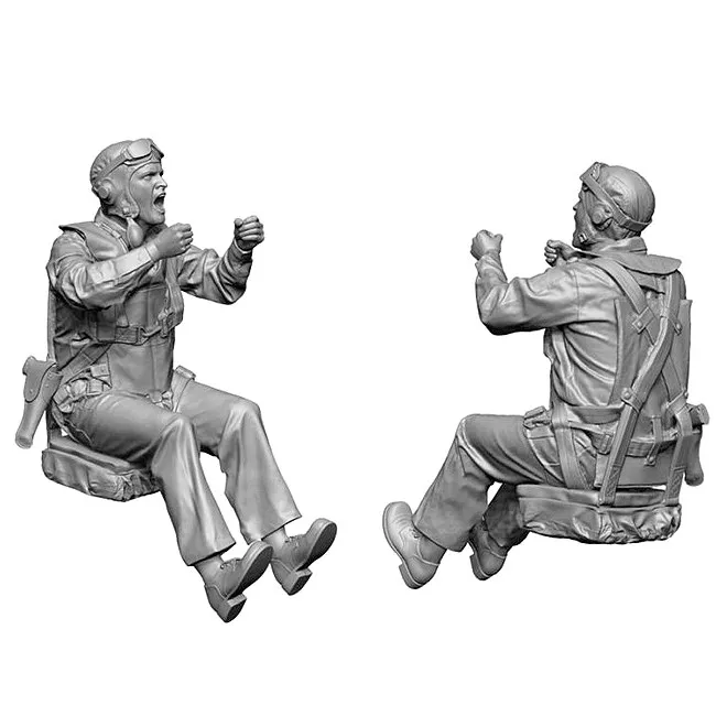 1/32 레진 군인 모델 키트 피규어 무색 및 자체 조립(2인용) A-2272