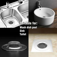 1PCS Kitchen Sink Filter Stainless Steel Mesh Sink Strainer Filter Bathroom Sink Strainer Drain Hole Filter Trap Waste Screen 2