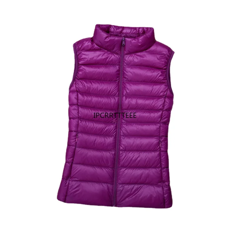 

2023 New Autumn Winter Women Ultra Light Down Vest White Duck Sleeveless Down Jacket Ladies Waistcoat
