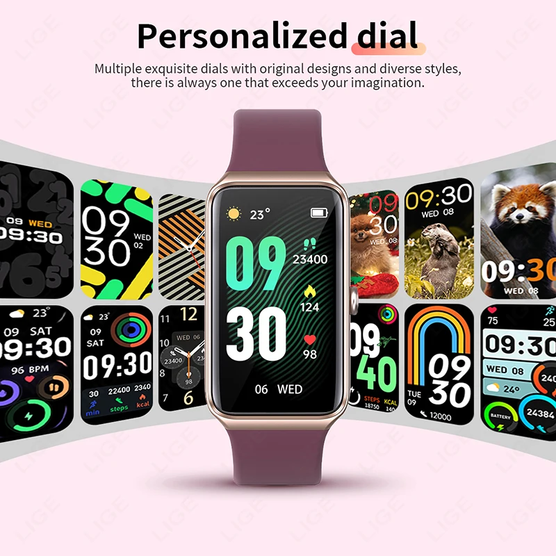 LIGE 2026 1.47” HD Smart Watch Women's Sports Fitness Bracelet Thermometer Health Monitor Waterproof Women Smartwatch For Androi