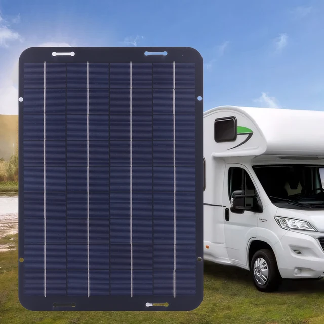 12W Solar Panel Kit High-Efficiency Solar Car Battery Charging Kit Polycrystalline Solar Panel Charger for RVs Vans Boats 3