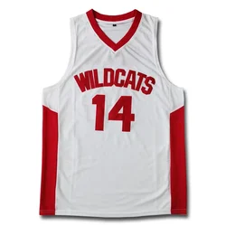 Zac Efron Wildcats Retro Red Basketball Jersey - Men's Stitched Sports Shirt - XXL (WHITE)