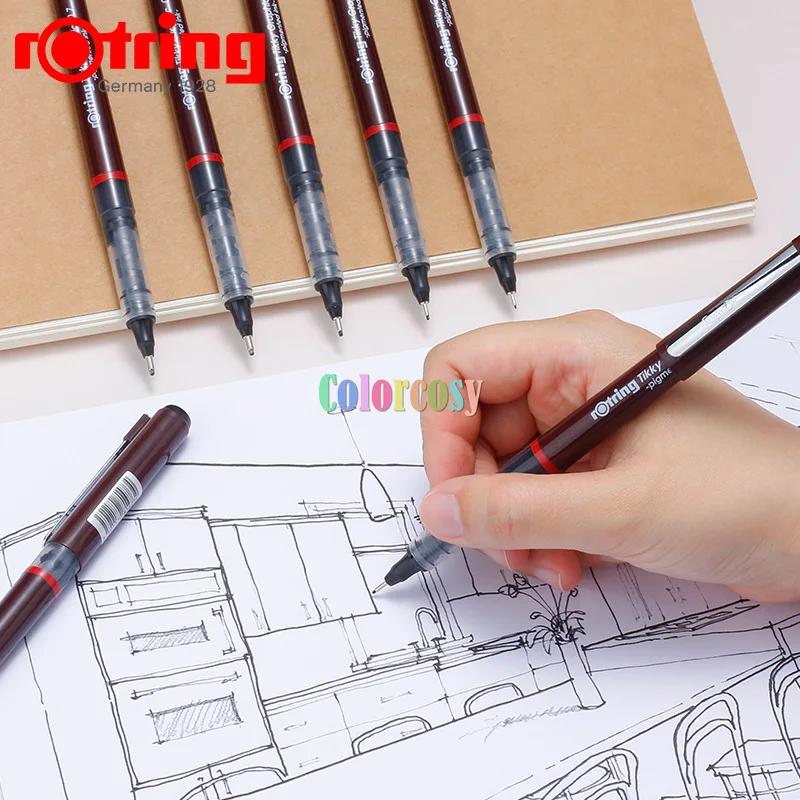 Rotring Tikky Graphic - Pigment Liner - Technical Drawing Pen Fibre Tip  Fineliner Pen Black Ink - 0.1/0.2/0.3/0.4/0.5/0.7/0.8mm