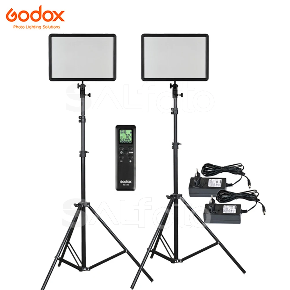 2xGodoxUltraSlimLEDP260C256pcsLEDVideoLightPanelLightingKit