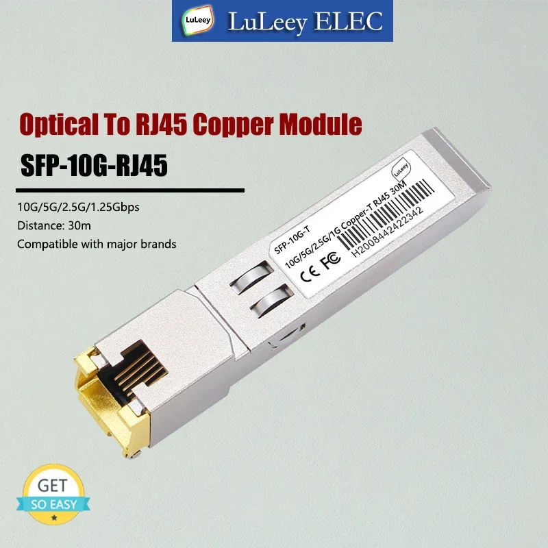 Conversione Modulo Ottico 10G Sfp + A Rj45 Ddm 10G 30M 10G/5G/2.5G/1.25G Compatibile Ubiquiti Cisco Mikrotik Tplink 10Gbase-T