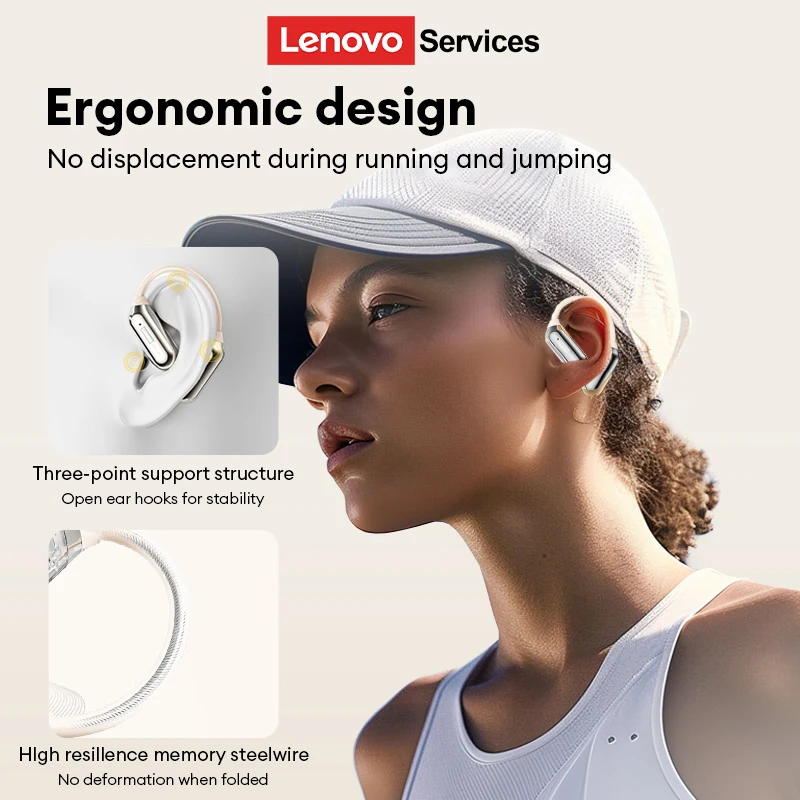 Lenovo Le503 Bone Conduction Hanging Ear Open Wireless Earphone Call Noise Reduction Ultra Long Battery Open Bluetooth Earphones, Alina Gadgets
