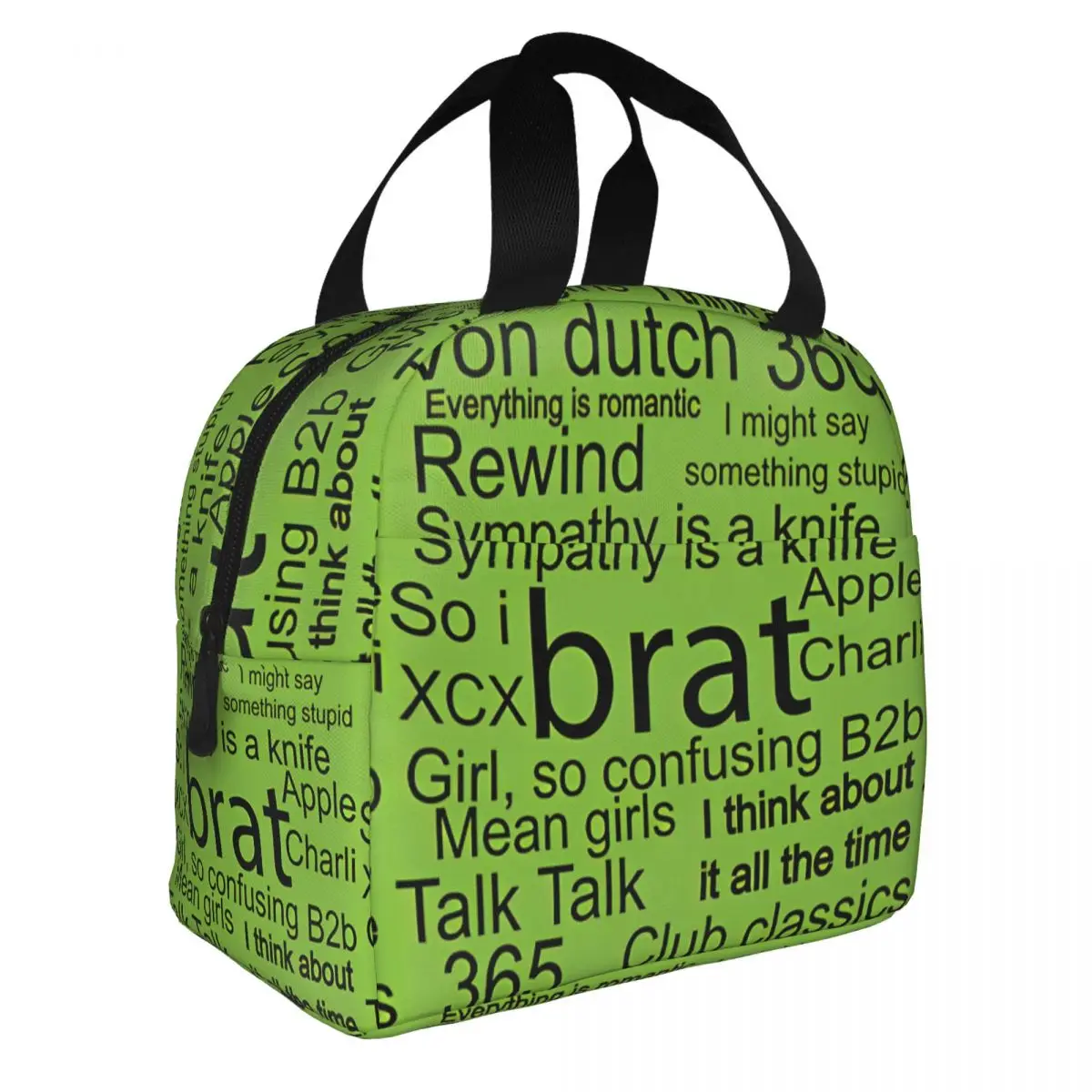 Brat Music Insulated Lunch Bags Thermal Bag Lunch Container English Singer Charli Xcx Tote Box Bento Pouch School Travel