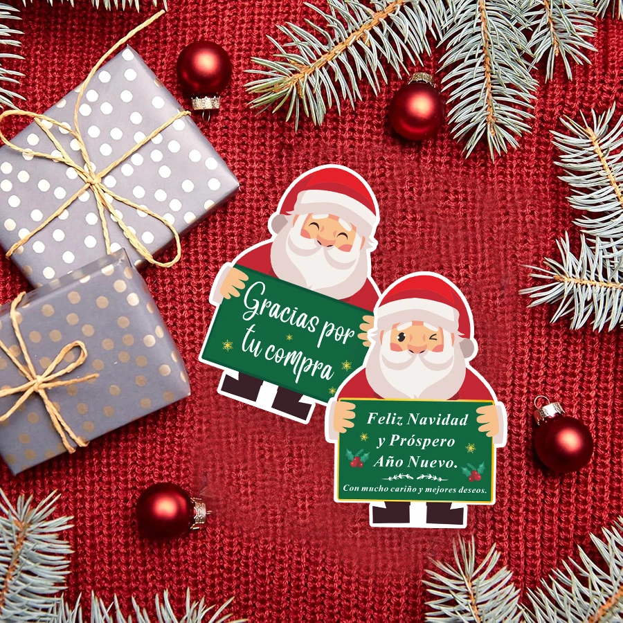 Spanish Holiday Gift Cards Set - Gracias & Feliz Navidad Festive Greeting Collection (100 Pieces)