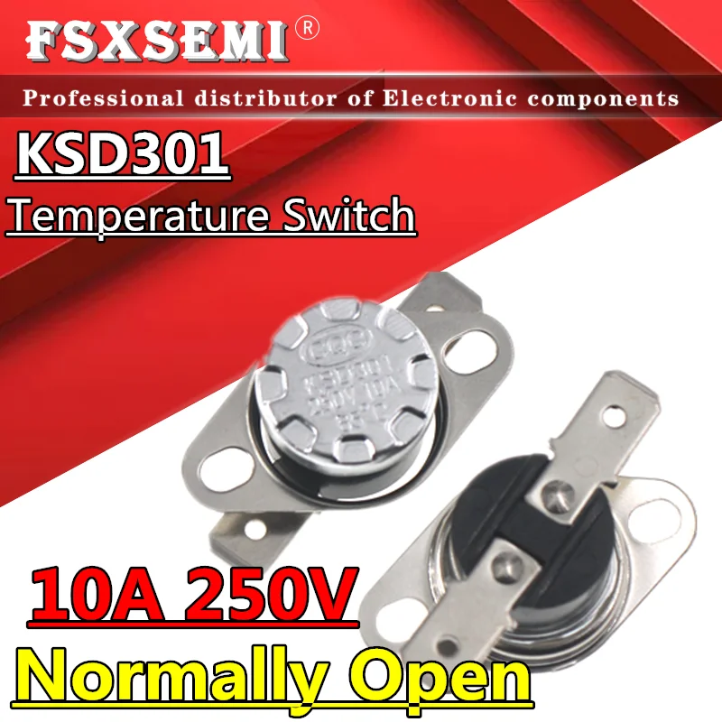 KSD301NormaalOpenKSD30210A250VKeramischeTemperatuurSchakelaar