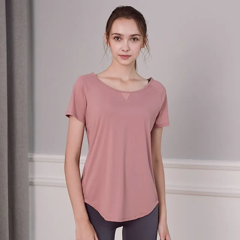 Summer Sexy Mesh Breathable Sport Tops New Short Sleeves Light Weight Running Gym T-shirt Women Slim Workout Yoga Shirts 