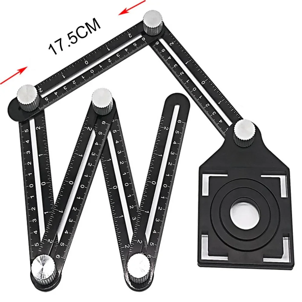 1PC Construction Tools Multi Angle Measuring Ruler Aluminum Folding Positioning Ruler Professional DIY Wood Tile Flooring Punch measuring ruler
