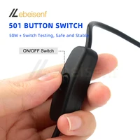 New 5V Switch Power Supply Wire 1.5M USB Male to 2 Core Connection Cable 501 Button ON OFF 2A For LED Strip Lamp Bulb Light DIY - Image 4