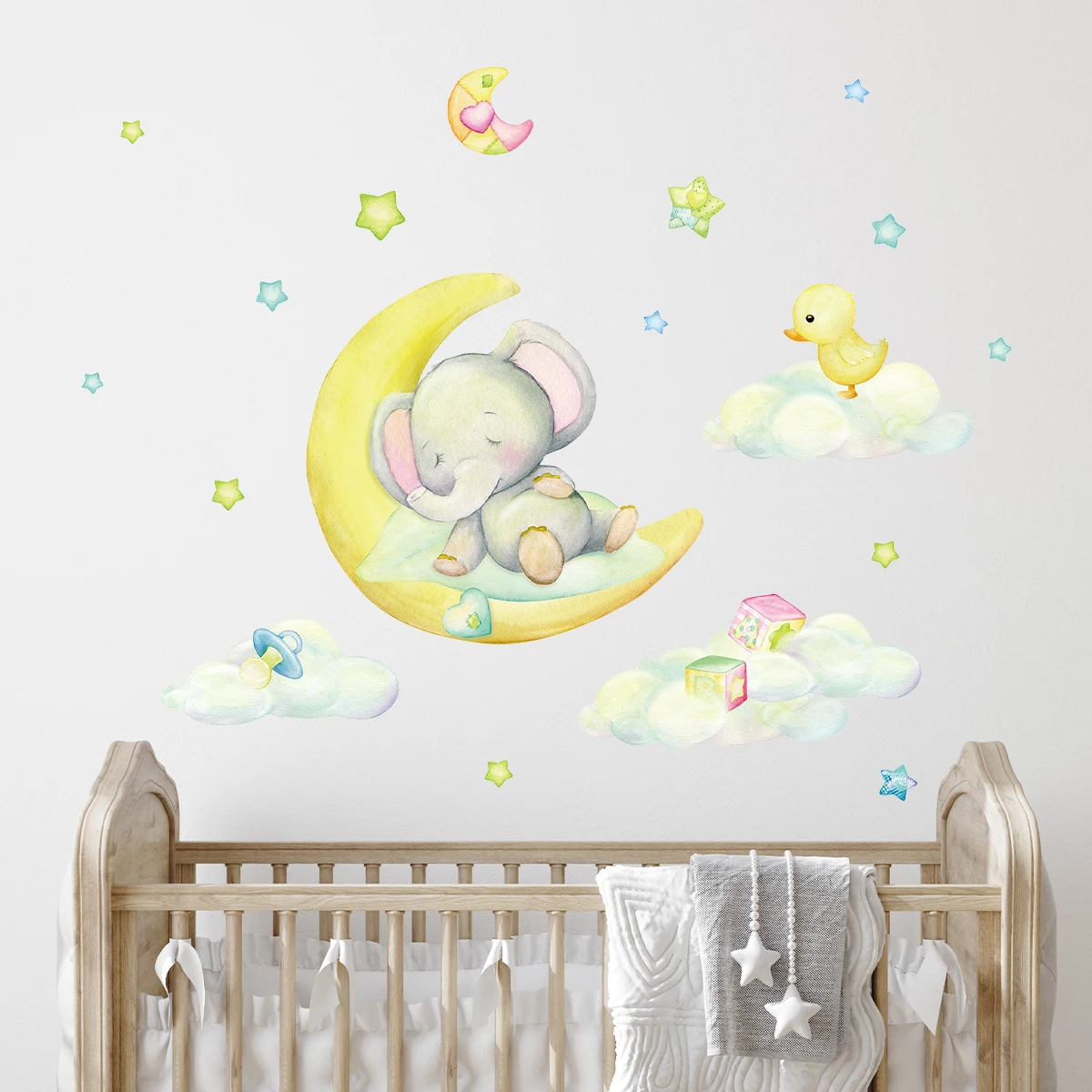 Wall Stickers Wall Sticker 1Pc Cartoon Animals Elephant Furniture Wall Sticker Kids Baby Room Children's Room Decoration