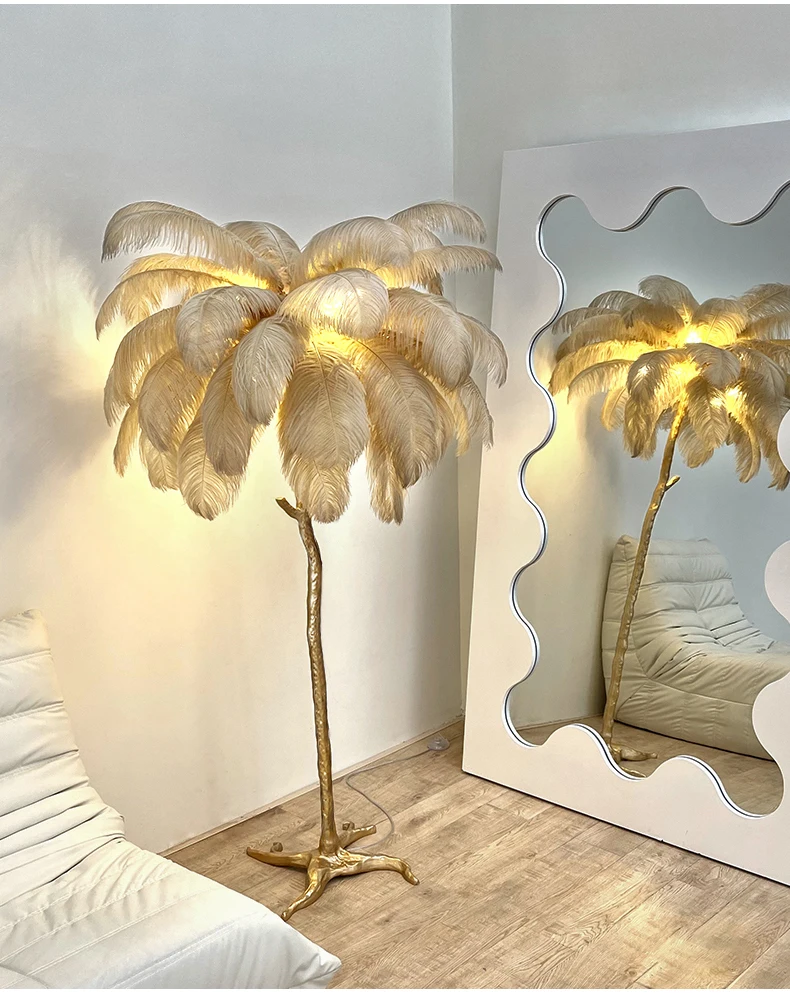 Ostrich Feather Floor Lamp