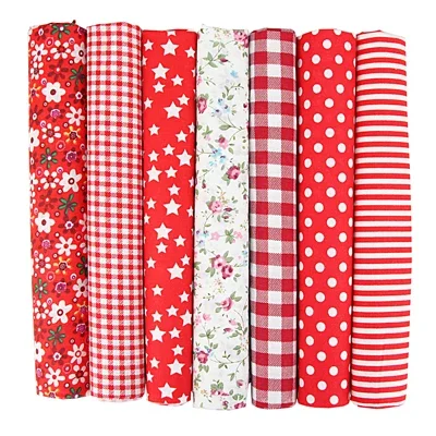 7-Piece Colorful Cotton Patchwork Fabric Set