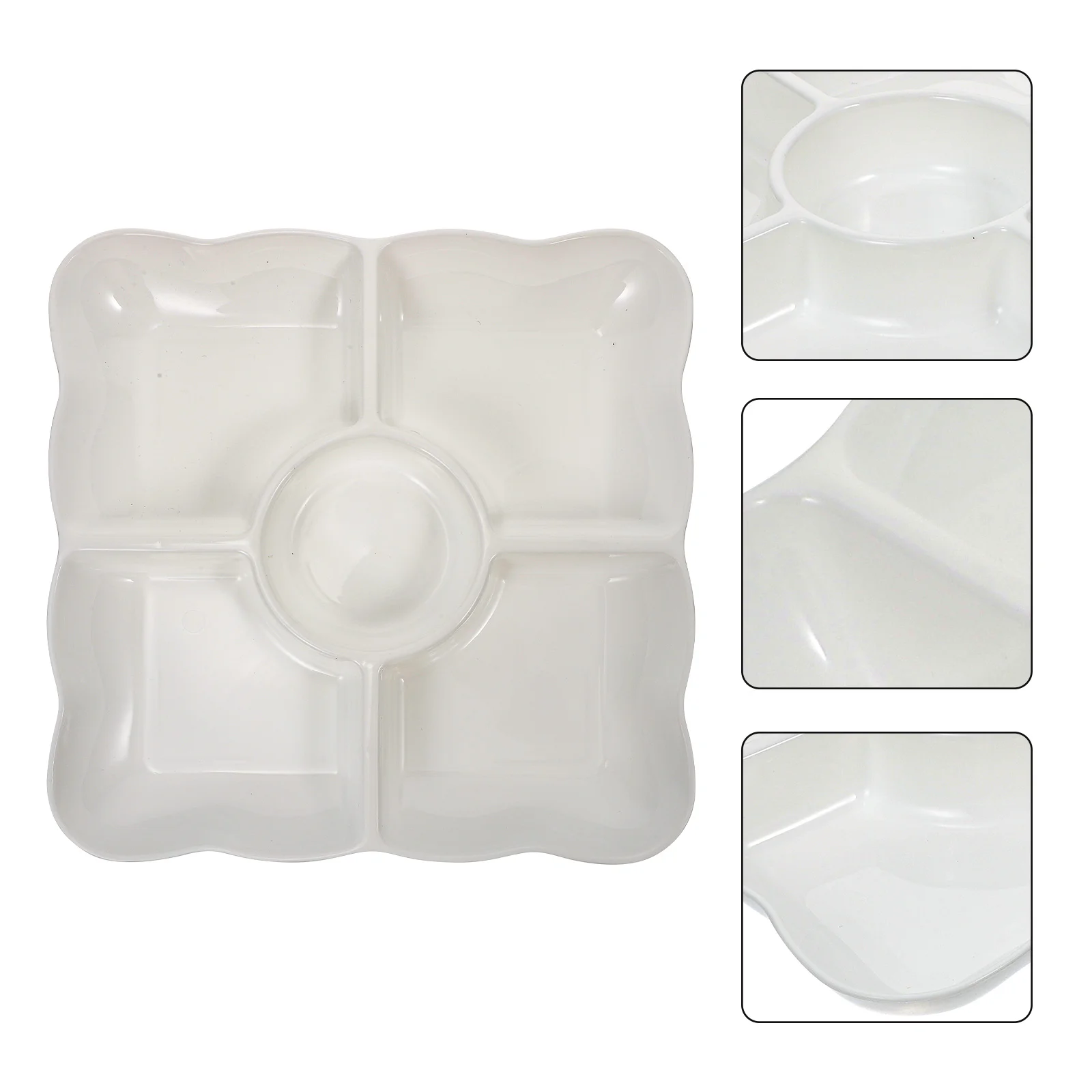 2pcs Creative Fruit Plate Snack Dessert Tray Dried Fruit Plate Multi-grid Tray fruit plate