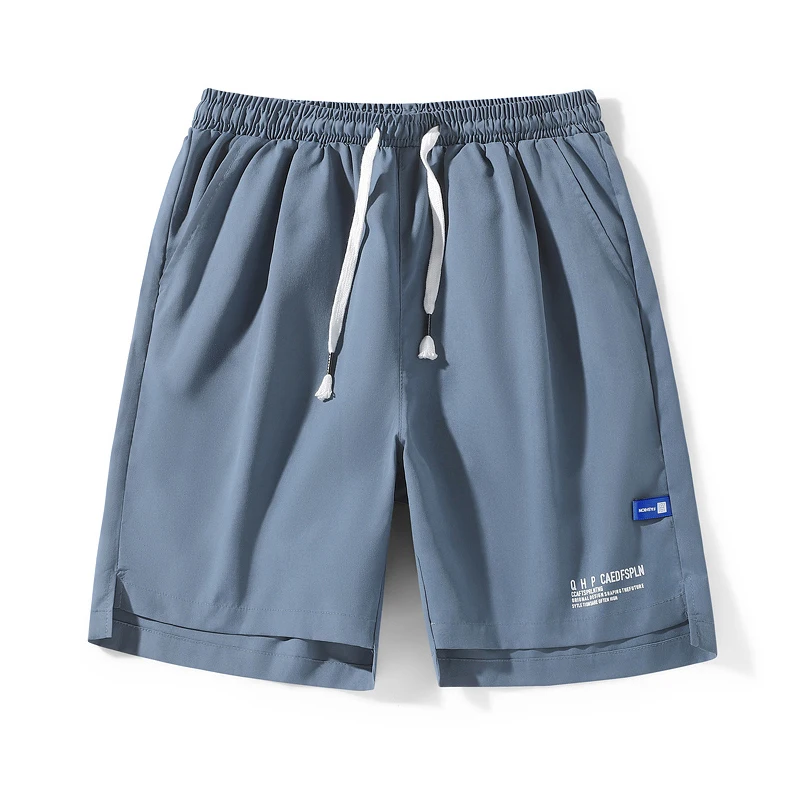 Men's Korean Fashion Letter Print Loose Straight Short Pants Summer Casual Breathable Sports Basketball Beach Shorts Ropa Hombre
