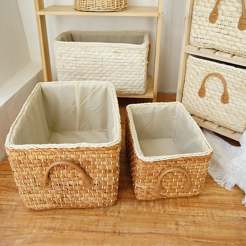 Rattan Storage Basket with Handles, Large, Brown Laundary baskets Cesto  ropa sucia infantil Hat organizer Cesto mimbre Hangmandj - AliExpress