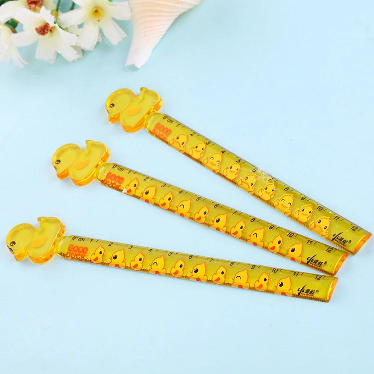 1 PCS Cute Duck Straight Ruler Kawaii Tools Stationery Cartoon Drawing Gift Office School Measuring