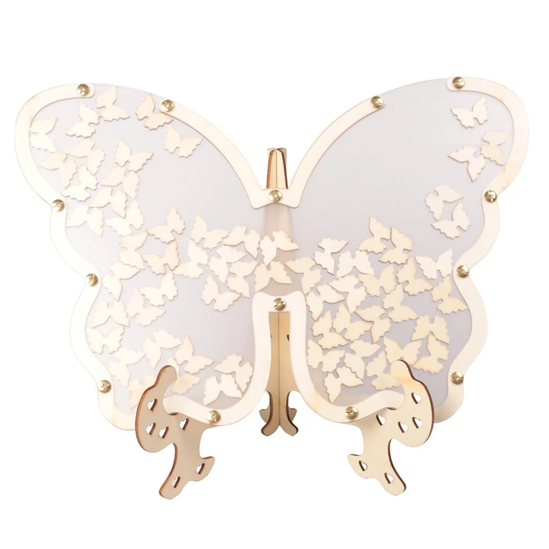 1 PCS DIY White Wedding Guest Book Alternativey Butterfly Frame With Small Butterflys Alternative Wedding Signs