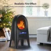 Indoor Space Heater, 1500W Ceramic Electric Heater with Flame, 24 Inch Remote 8H Timer Tower Heater with Thermostat 5