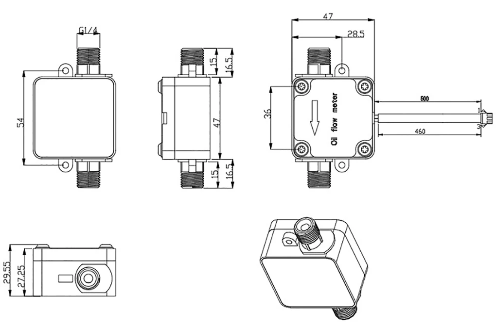 DN15/DN20 Gear Flow Meter High Precision Water Flow Sensor DN8/DN10 Hall Flowmet