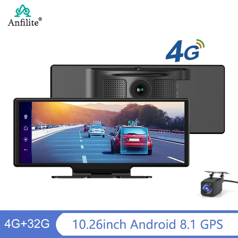 1026inch4GB32GBAndroid81DashCameraDualLensCarVideo