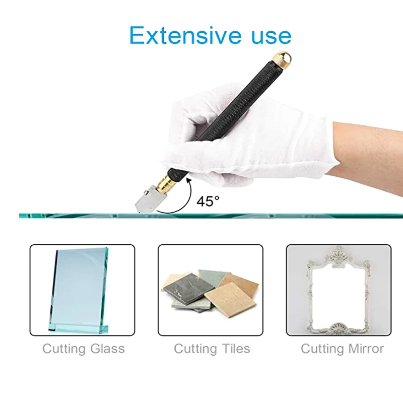 Glass Cutter Professional Glass Cutting Wheel Hand Tool TC-17 Cutter Ceramic Tile Cutter TC-17 B Toyo Type Metal Handle