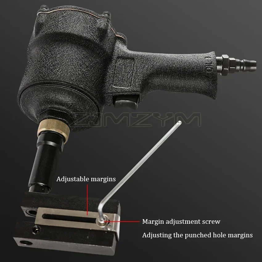 8KGF Industrial Pneumatic Punch Gun Metal Iron Plate Round Hole Punching Stainless Steel Advertising Word Air Puncher 3.2-8MM 5