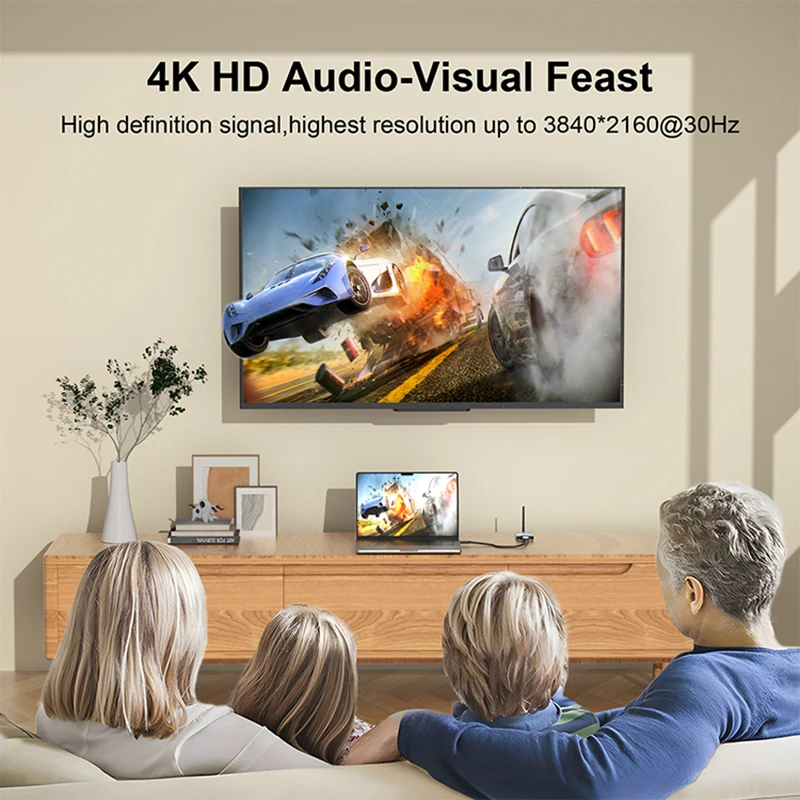 wireless video adapter Real4K 80M 5.8GHZ Wireless HDMI Wireless Transmitter and Receiver HDMI Extender For Laptop PC Camera Projector To TV